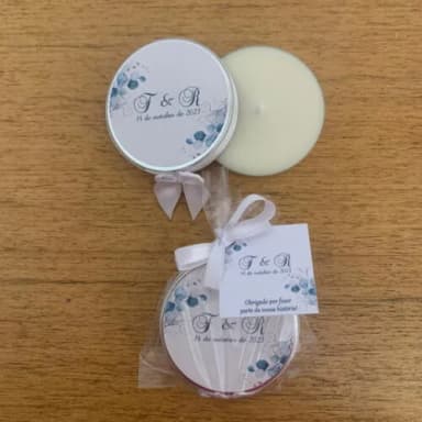 Lembrancinha Casamento Vela Aromática Folhas