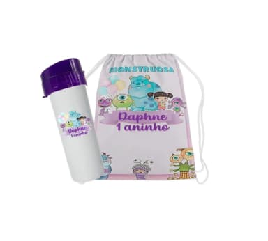 Kit mochilinha e garrafinha 500 ml
