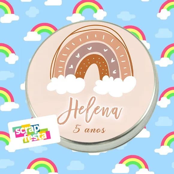 Latinhas Personalizadas Festa Arco Íris Boho Vintage