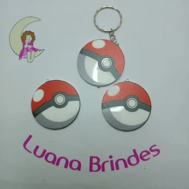 Chaveiro Pokébola de Acrílico Uv 4cm