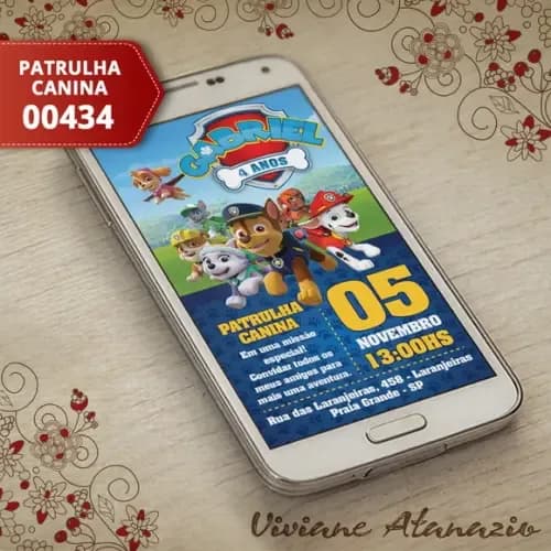 Convite Digital Patrulha Canina - 00434