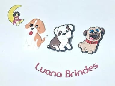Aplique Cachorros Emborrachado Pacote com 6 Unidades