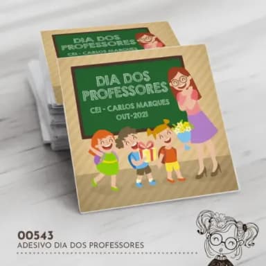 Adesivo Quadrado Dia dos Professores - 00543