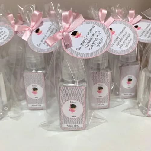 Álcool 70% Spray Lembrancinha aniversário bailarina