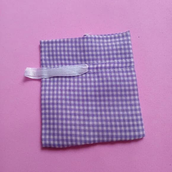 Saquinho Quadriculado Azul com Fita 8x10cm Pct 10 Unidades