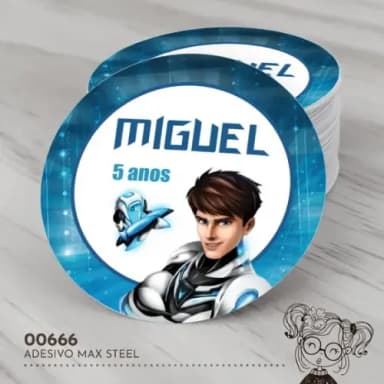 Adesivo Redondo Max Steel - 00666