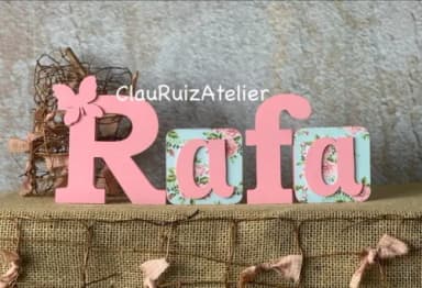 Nomes De Mdf Em Blocos Com Borboleta E Tecido