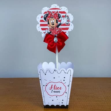 PEGUE E MONTE - Centro de Mesa MINNIE VERMELHA - Decoração de Festa | Lembrancinhas | Aniversário | Personalizados