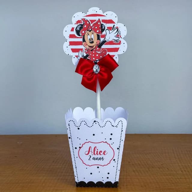 PEGUE E MONTE - Centro de Mesa MINNIE VERMELHA - Decoração de Festa | Lembrancinhas | Aniversário | Personalizados