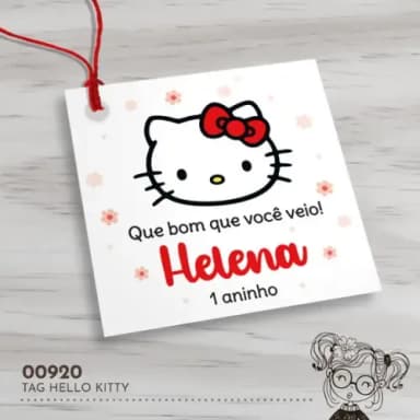 Tag Quadrada Hello Kitty - 00920