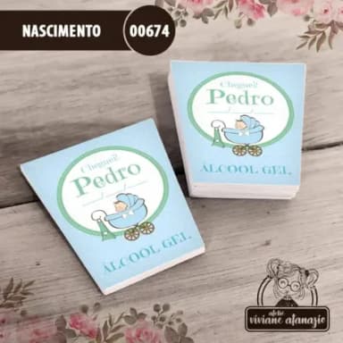 Adesivo Bisnaga Álcool Gel Nascimento - 00674