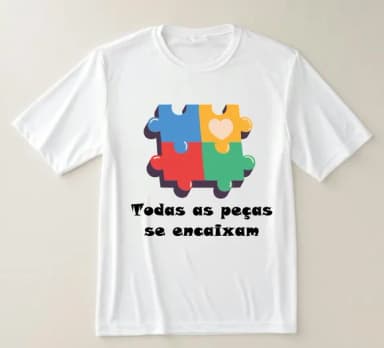 Camiseta Autismo Todas as Peças se Encaixam