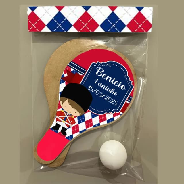 Kit Mochila e Raquete Ping Pong Personalizada Soldadinho de Chumbo