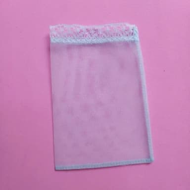 Saquinho Organza Tunil Azul com Renda 10x15cm