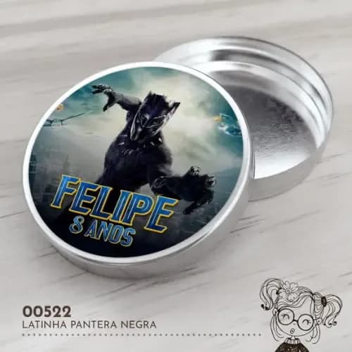 Latinha Adesivada Pantera Negra - 00522