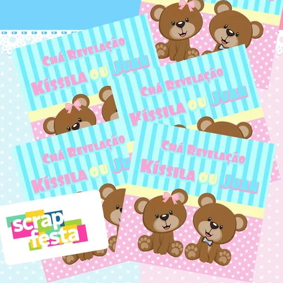 Adesivo Personalizado Quadrado 5x5 Chá Revelação