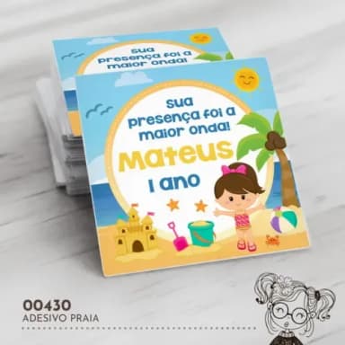 Adesivo Quadrado Praia - 00430