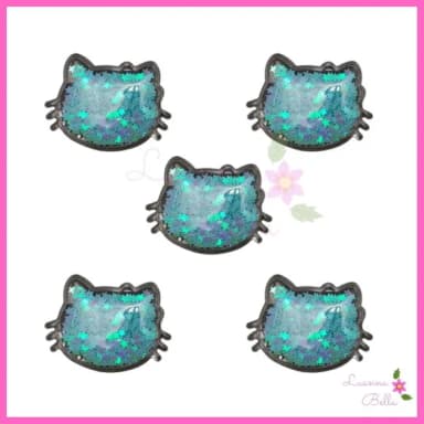 Aplique Hello Kitty Azul Com Enchimento - Pct c/4 unds