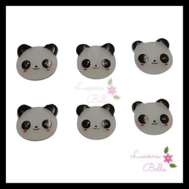 Aplique Emborrachado Ursinho Panda - Pct c/7 unds