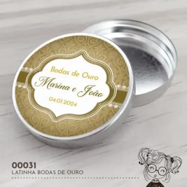 Latinha Adesivada Bodas de Ouro - 00031