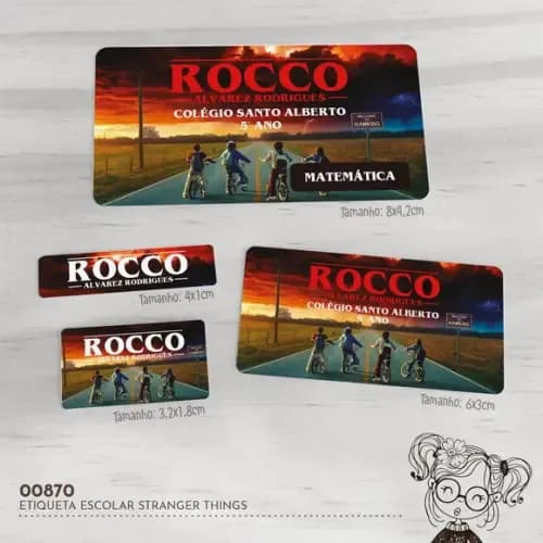 Etiqueta Escolar Stranger Things - 00870
