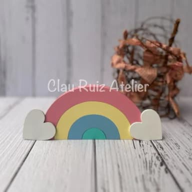 Arco Íris de Mesa Decoração Bebê - Chuva de Amor