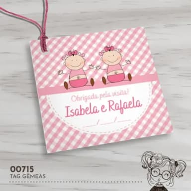 Tag Quadrada Gêmeas - 00715