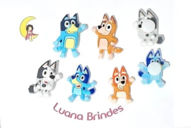 Aplique Bluey P/sandália Crocs Emborrachado Pacote C/5 Peças