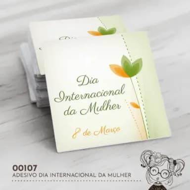 Adesivo Quadrado Dia Internacional Mulher - 00107