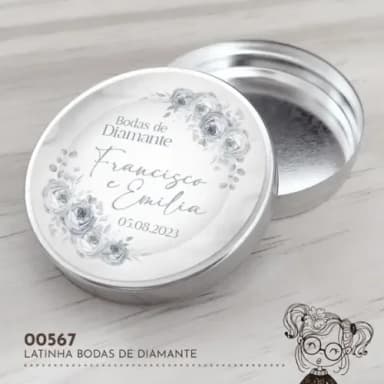 Latinha Adesivada Bodas de Diamante - 00567