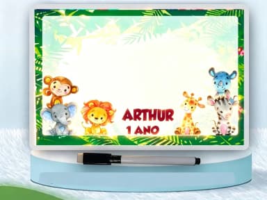 Lousa Magica Infantil Personalizada do Safari Baby