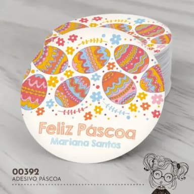 Adesivo Redondo Páscoa - 00392