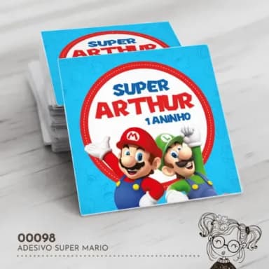 Adesivo Quadrado Super Mario Bros - 00098