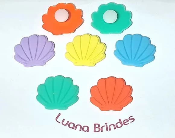 Pins de Crocs Concha Emborrachado 5 Unidades Colorida