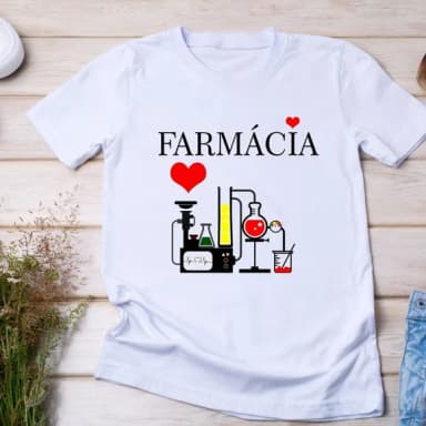 Camiseta Profissão Farmácia - Amor pela Ciência
