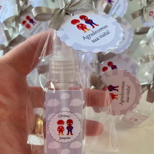 Álcool 70% Spray Lembrancinha maternidade Vingadores