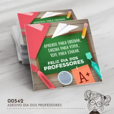 Adesivo Quadrado Dia dos Professores - 00542
