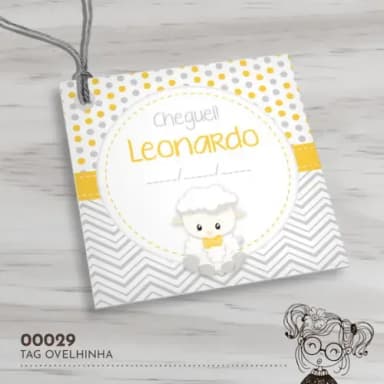 Tag Quadrada Ovelhinha - 00029