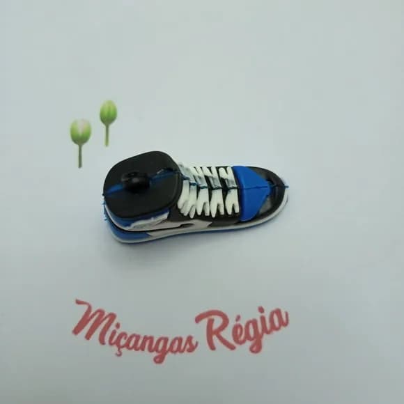 Pingente Tenis Azul de Borracha 3cm Pct 2 Unidades
