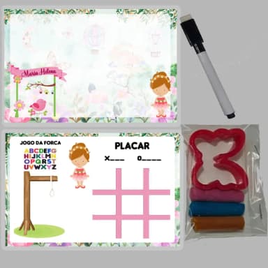 KIT Lousa Magica +massinha de modelar personalizada  Jardim Encantado