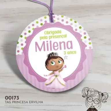 Tag Redonda Princesa Ervilha - 00173