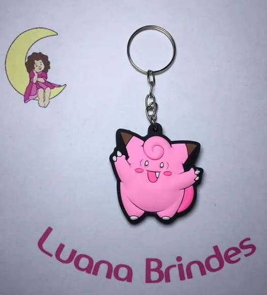 Chaveiro Clefairy (pokémon) Emborrachado Pct C/2 Unidades.