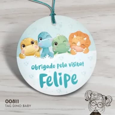 Tag Redonda Dino Baby - 00811