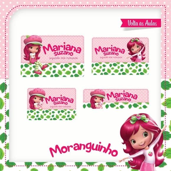 60 Etiquetas Moranguinho