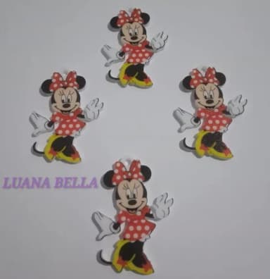 Pingente em acrílico U.V da Minnie - pct c/ 6 unidades