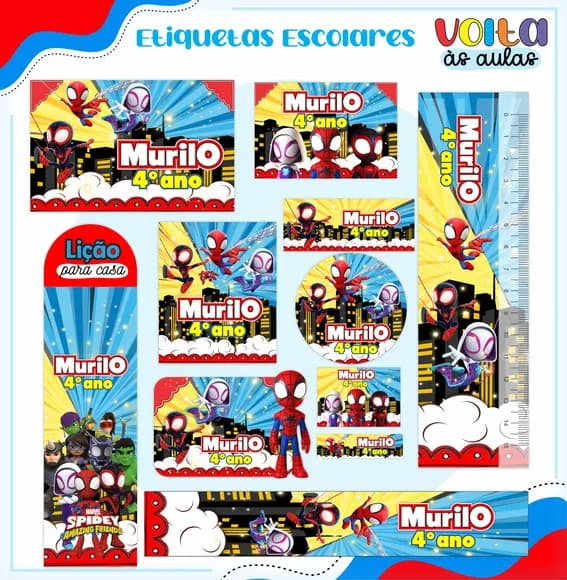 60 Etiquetas Homem Aranha