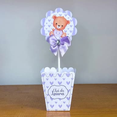 PEGUE E MONTE - Centro de Mesa URSINHO LILAS - Decoração de Festa | Lembrancinhas | Aniversário | Personalizados
