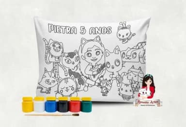 Almofada com Tinta para Colorir a Casa Magica da Gabi