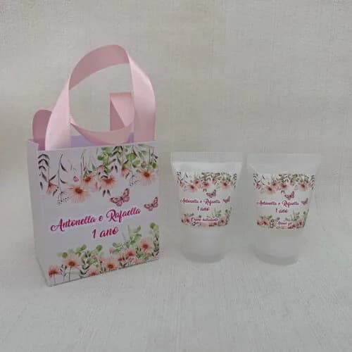 Kit jardim encantado Hidratante + Álcool gel + sacolinha