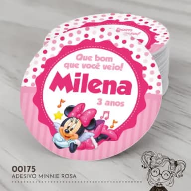 Adesivo Redondo Minnie - 00175